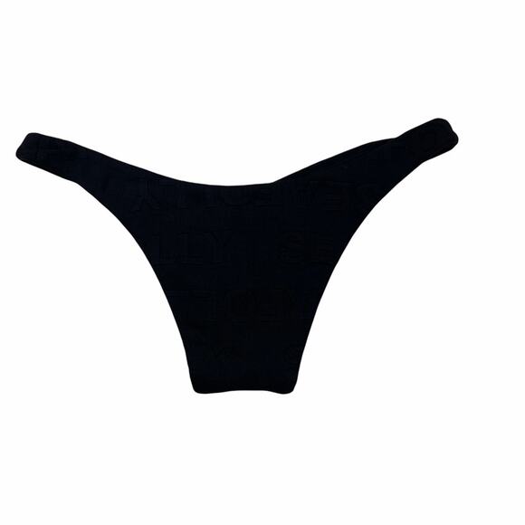 Seafolly Your Type Logo Hipster Bikini Bottom Black Size 10 - Picture 2 of 6